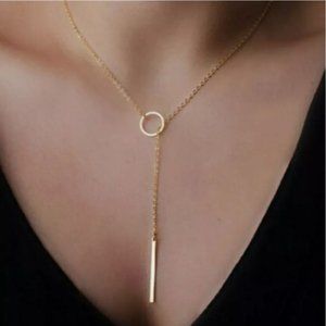 Simple Gold Clavicle Chain Heart Pendant Necklace